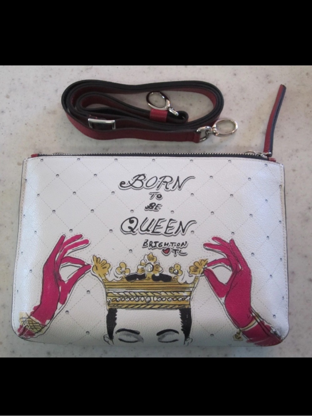 ‘Born to Be Queen’ Fashionista Majesty Pouch with Crossbody Strap